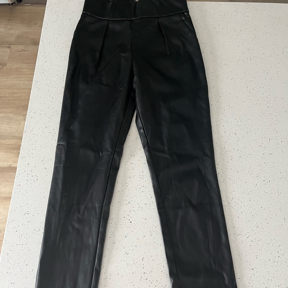 black leather pants